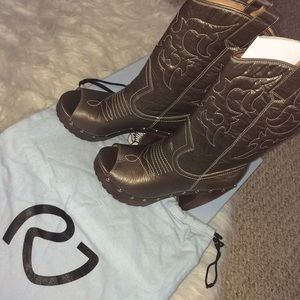 Rough Justice (vintage look)Open Toe Cowboy boots